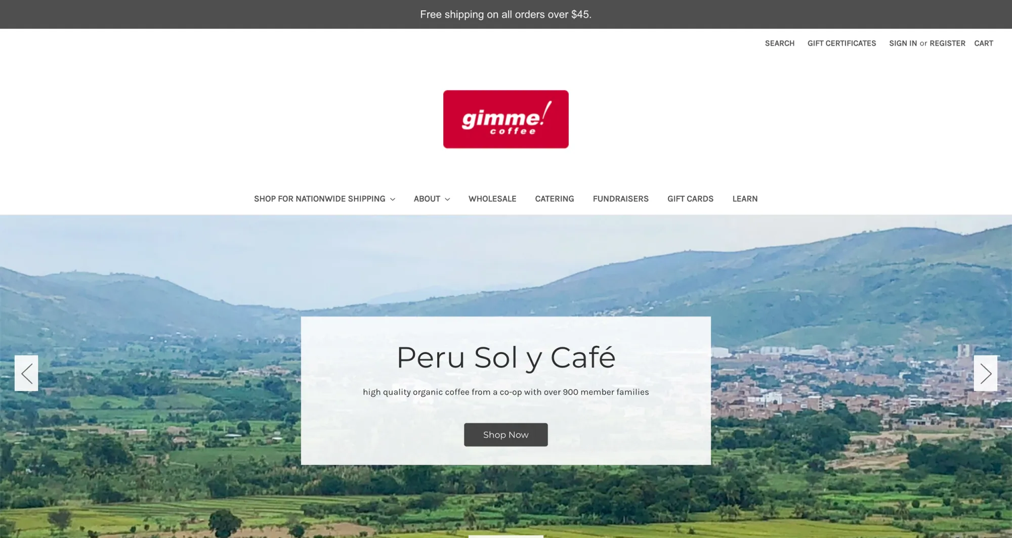 Gimme Coffee Homepage