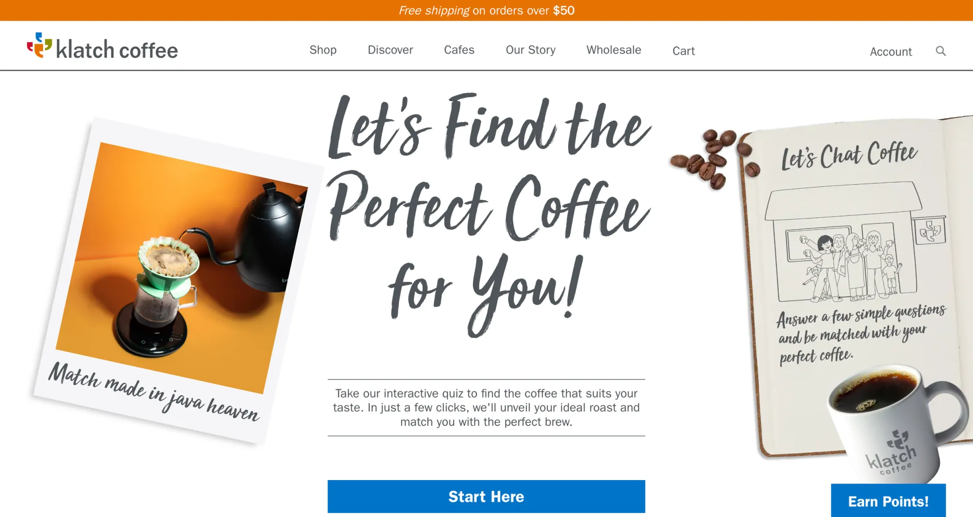 Klatch Coffee Homepage
