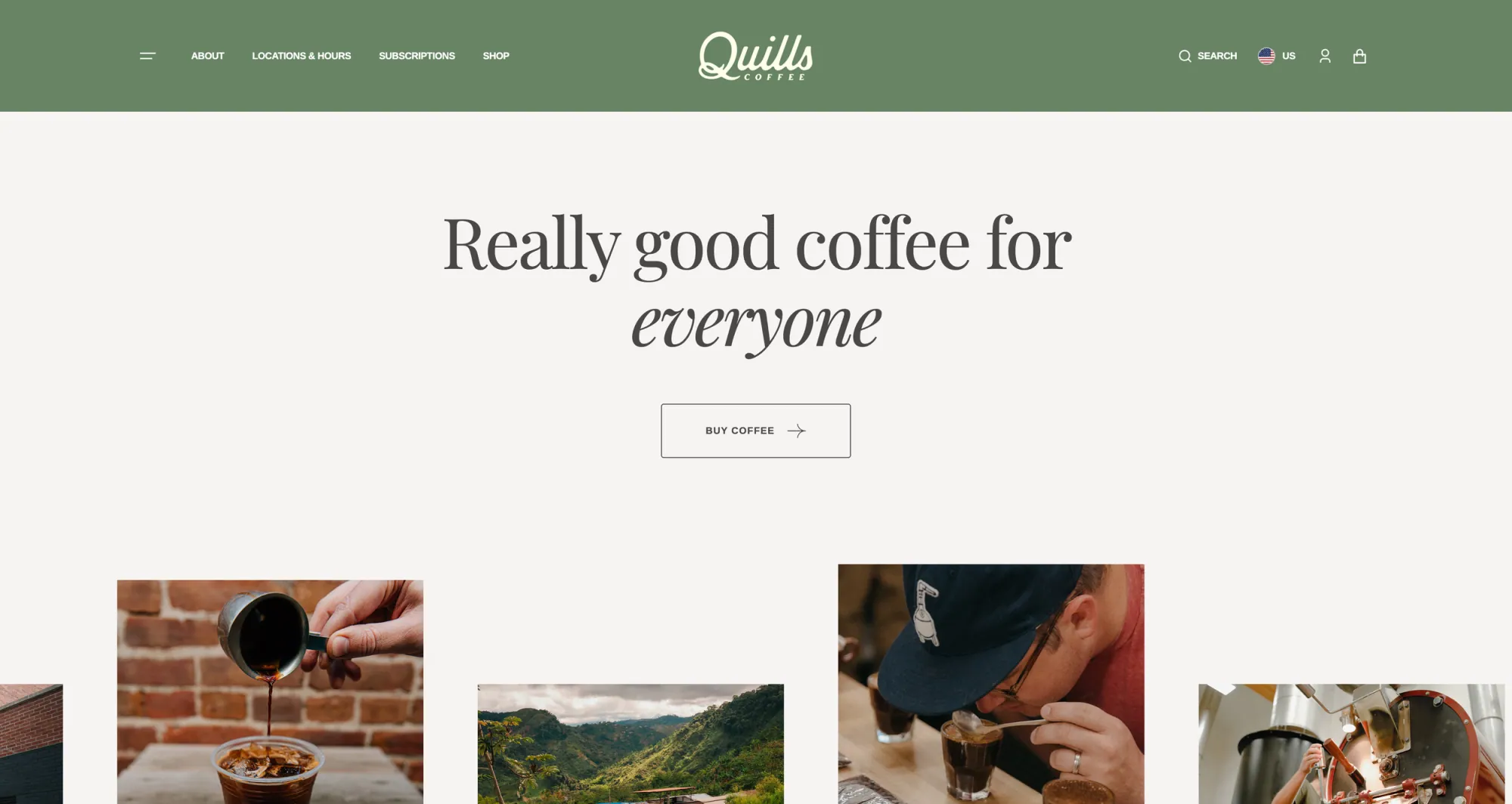 Quills Coffee Homepage