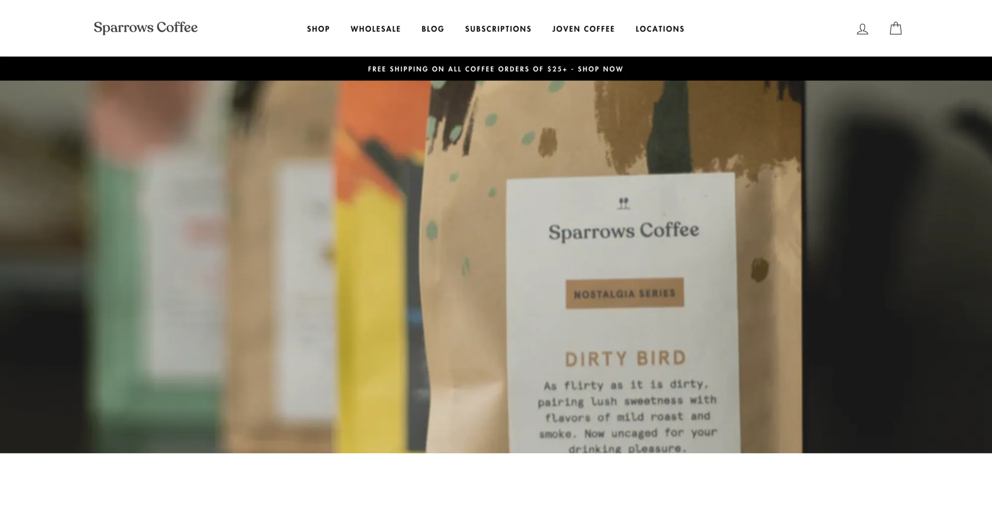Sparrows Coffee Homepage